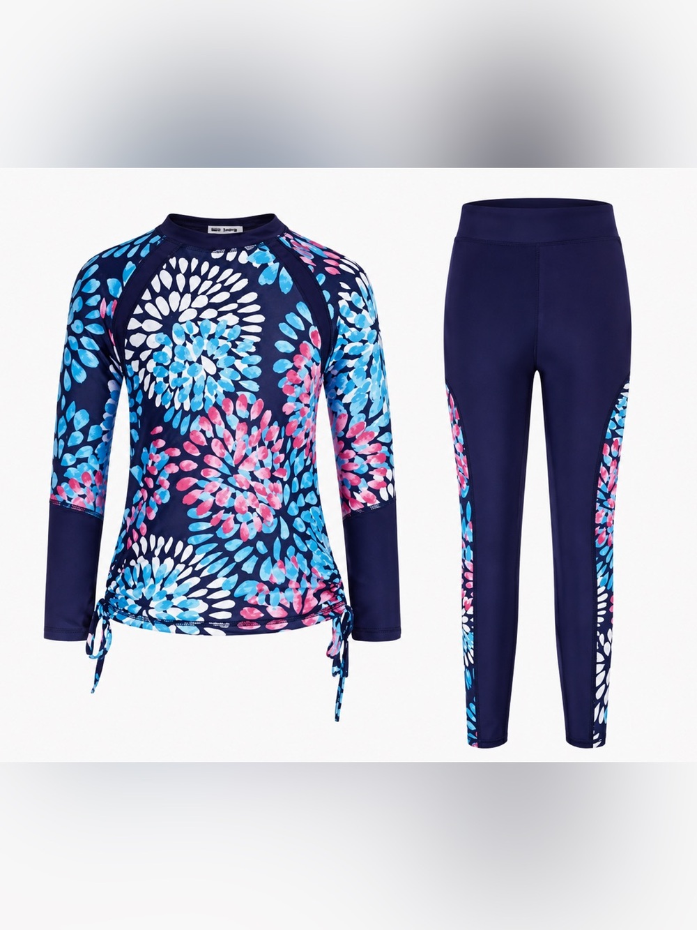 NWT Grace Karin Girls Rash Guard Swimwear Long Sleeve Swimsuit Two Pieces
